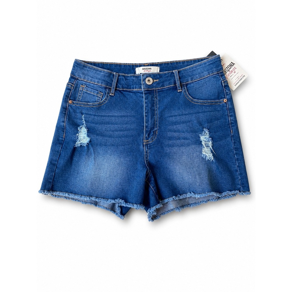 California Vintage Cut Off Denim Shorts Women Junior 9 Blue Medium Wash Distress